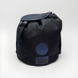 Versace Parfums Medusa Head Drawstring Backpack Black Blue Logo Gym Bag Read*